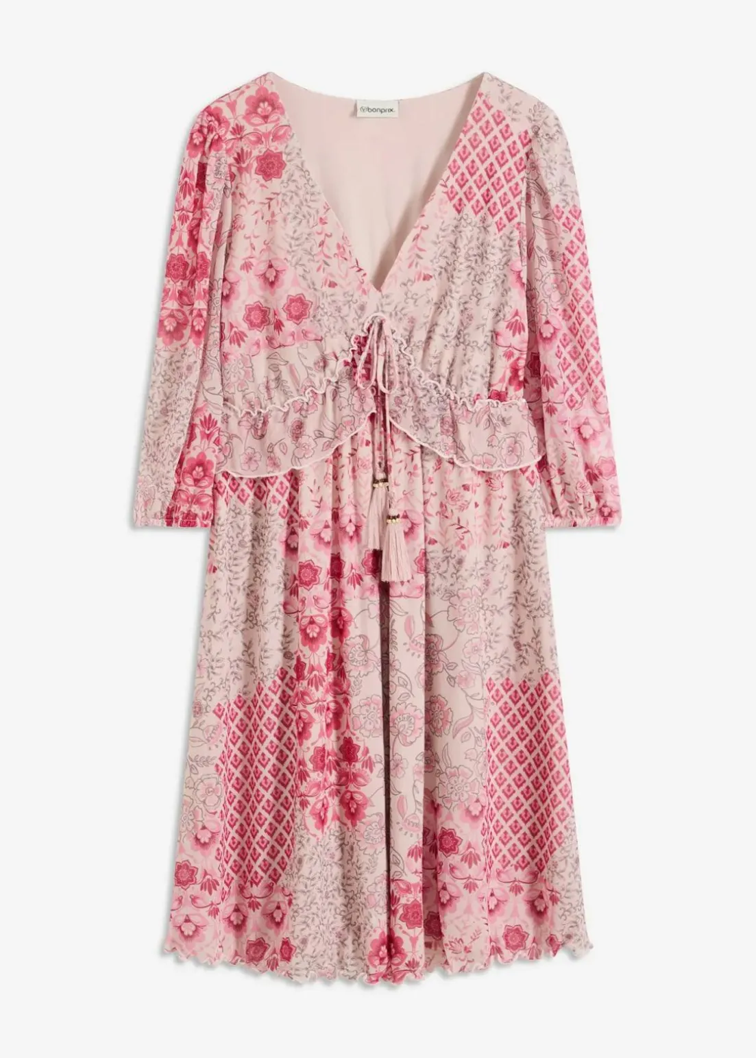 bedrucktes Mesh-Tunika-Kleid