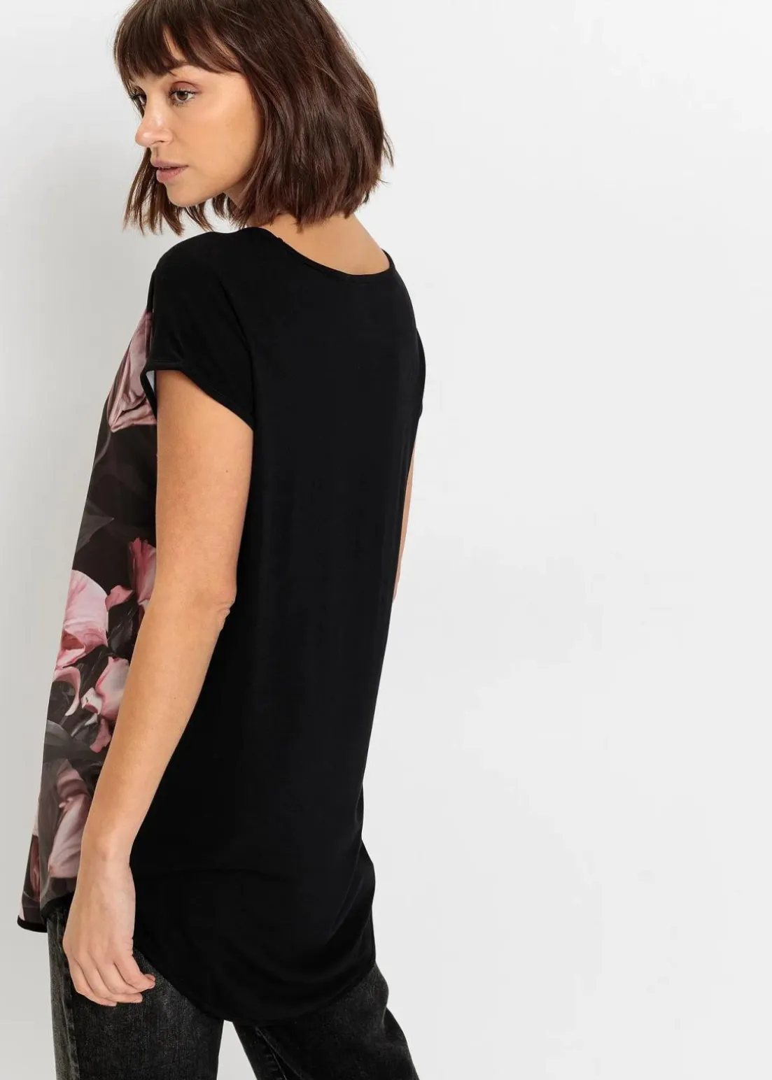 Bedrucktes Shirt aus softem Viskose-Mix