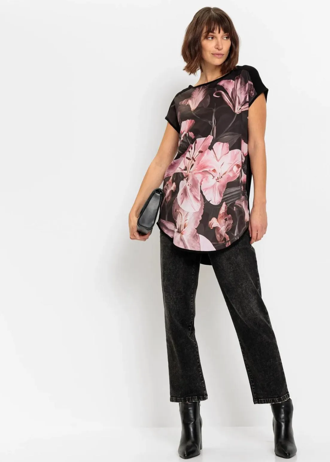 Bedrucktes Shirt aus softem Viskose-Mix