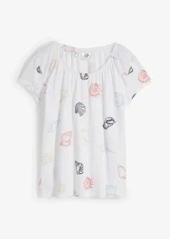 Bedrucktes Shirt mit Rundhalsausschnitt aus Bio-Baumwolle