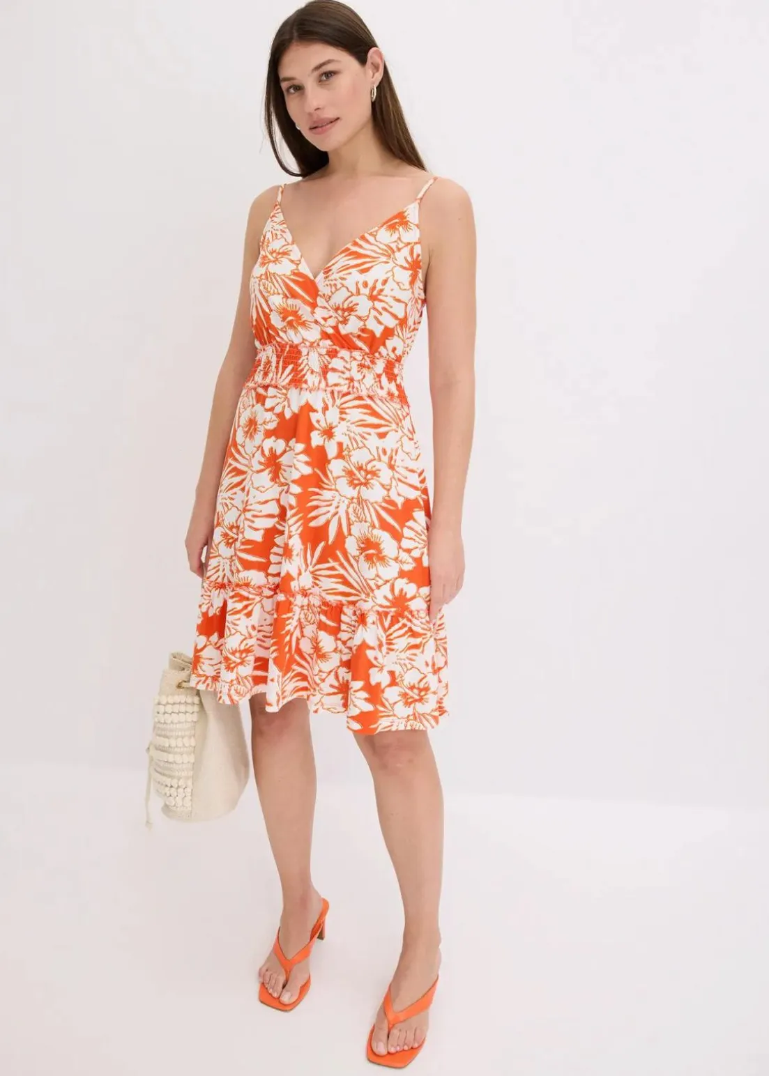 bedrucktes Trägerkleid aus softem Viskose-Mix