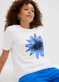 Bedrucktes T-Shirt aus reiner Baumwolle