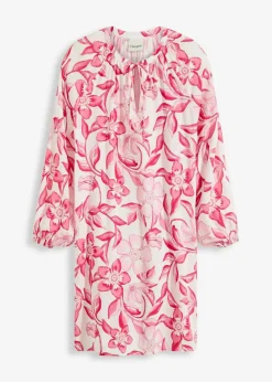 bedrucktes Tunika-Kleid aus fließender Viskose