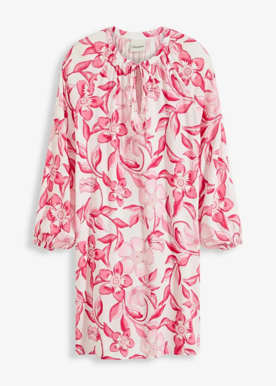 bedrucktes Tunika-Kleid aus fließender Viskose