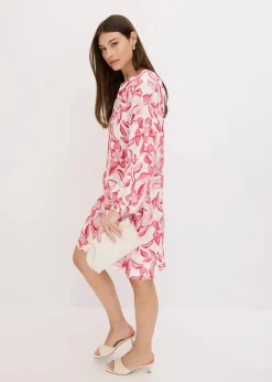 bedrucktes Tunika-Kleid aus fließender Viskose