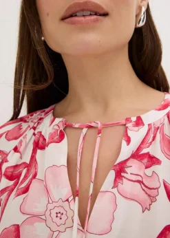 bedrucktes Tunika-Kleid aus fließender Viskose