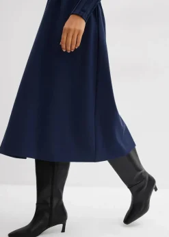 Bequemes Kleid mit Zierfalten aus Viskose-Mix