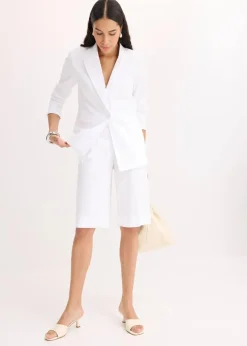 Bermuda aus Leinen-Mix