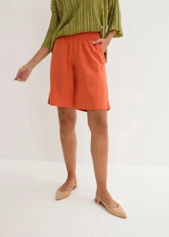 Bermuda aus Leinen-Viskose Mischung