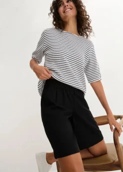 Bermuda aus Leinen-Viskose Mischung