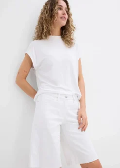 Bermuda mit offener Saumkante