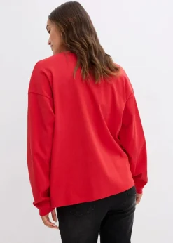 Besticktes Weihnachts-Langarmshirt, oversized