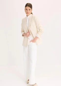 Blazer mit Lyocell im Crinklelook