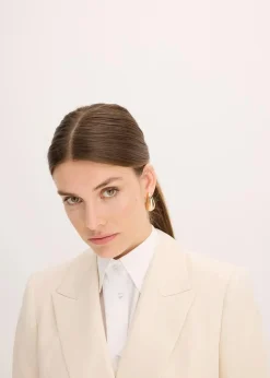 Blazer mit Lyocell im Crinklelook