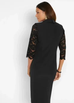 Blazer-Kleid mit Spitzenärmeln