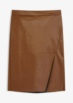 Bleistiftrock aus Lederimitat