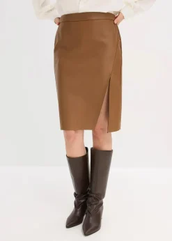 Bleistiftrock aus Lederimitat