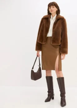 Bleistiftrock aus Lederimitat