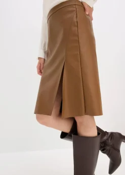 Bleistiftrock aus Lederimitat