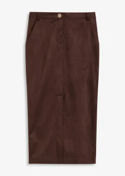 Bleistiftrock aus Velourslederimitat