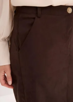 Bleistiftrock aus Velourslederimitat