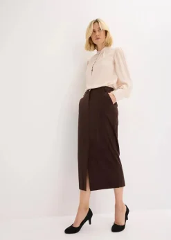 Bleistiftrock aus Velourslederimitat