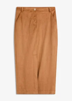 Bleistiftrock aus Velourslederimitat