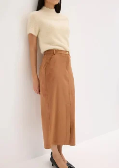 Bleistiftrock aus Velourslederimitat