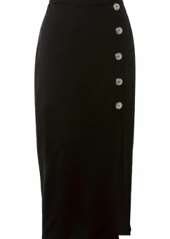 Bleistiftrock mit Knopfleiste