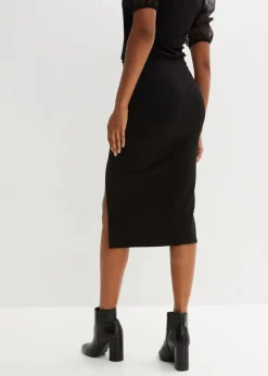 Bleistiftrock mit Knopfleiste