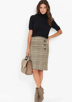 Bleistiftrock mit Knöpfen