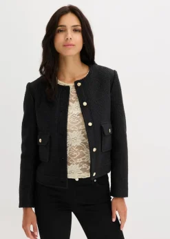 Blouson aus softem Bouclégarn