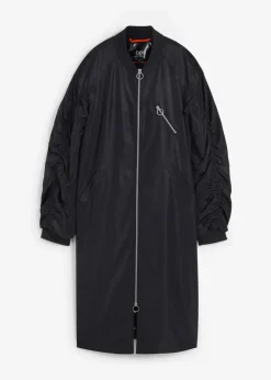 Blouson-Mantel mit Strickkragen