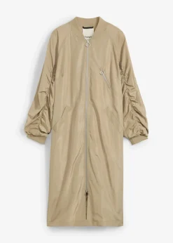 Blouson-Mantel mit Strickkragen