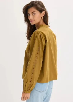 Bluse aus Baumwolle mit Spitzen-Details