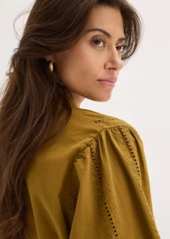 Bluse aus Baumwolle mit Spitzen-Details