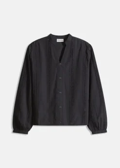 Bluse aus Baumwolle mit Spitzen-Details