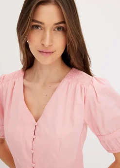 Bluse aus Baumwoll-Mix