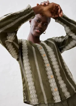 Bluse aus reinem Leinen