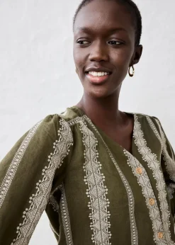 Bluse aus reinem Leinen