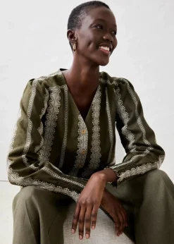 Bluse aus reinem Leinen