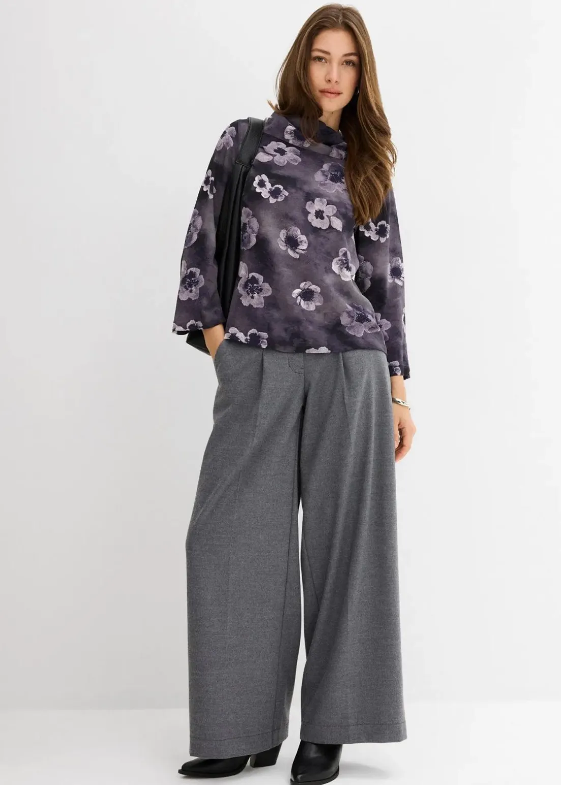 Bluse aus strukturiertem Crêpe