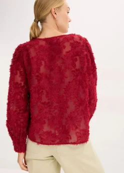 Bluse mit floralem Strukturmuster