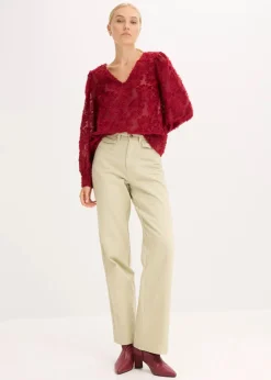 Bluse mit floralem Strukturmuster