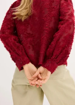 Bluse mit floralem Strukturmuster