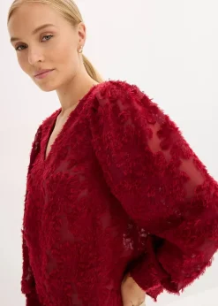 Bluse mit floralem Strukturmuster