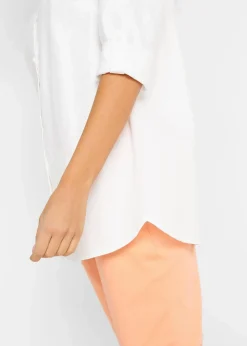 Bluse mit Leinen, 3/4 Arm