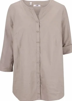 Bluse mit Leinen, 3/4 Arm