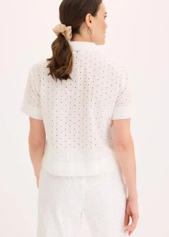 Bluse mit Lochstickerei