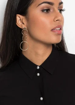 Bluse mit Perlenknopfleiste